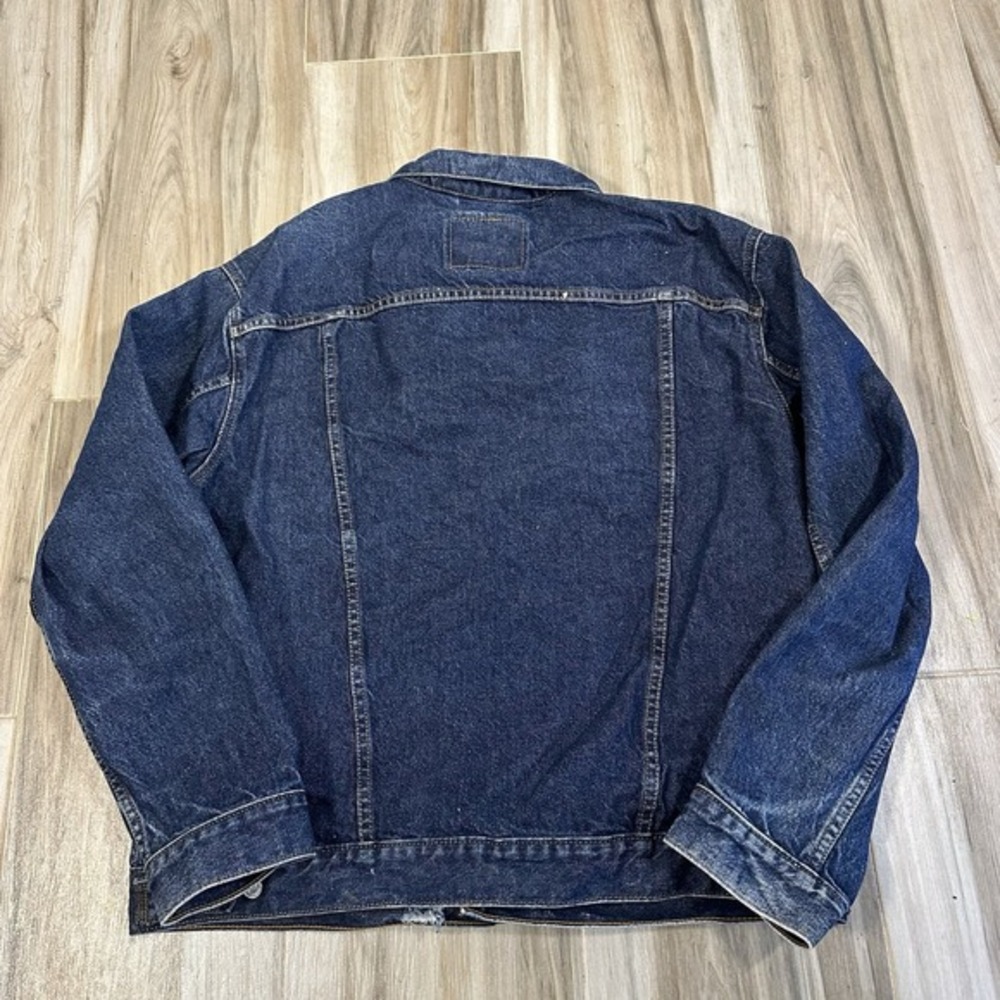 VTG Levis Dark Blue Denim Trucker Standard Jean Jacket 70507 Mens XL Y2K Work - Picture 2 of 16